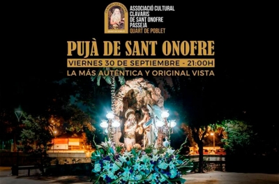 La &quot;Pujà&quot; de Sant Onofre se realizará el próximo 30 de septiembre en Quart de Poblet